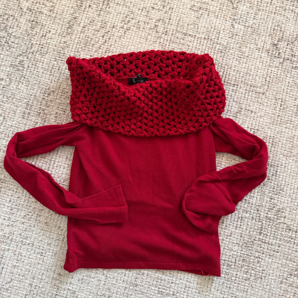 Red Cowl Neck Sweater